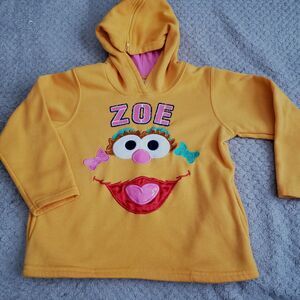 Vintage Sesame Street ZOE Character Face Hoodie 5T Back to School/Pics